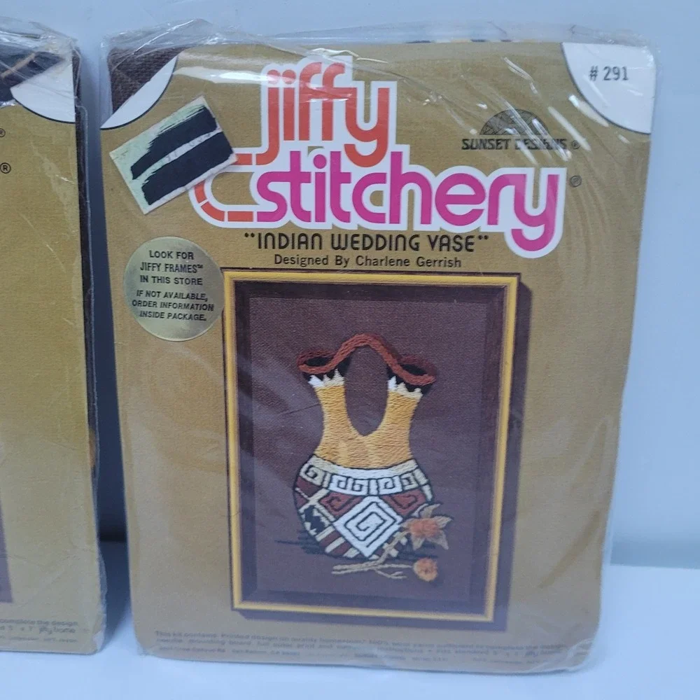Sunset Designs Embroidery Native American Pottery Kits Lot of 4 Charlene Gerrish